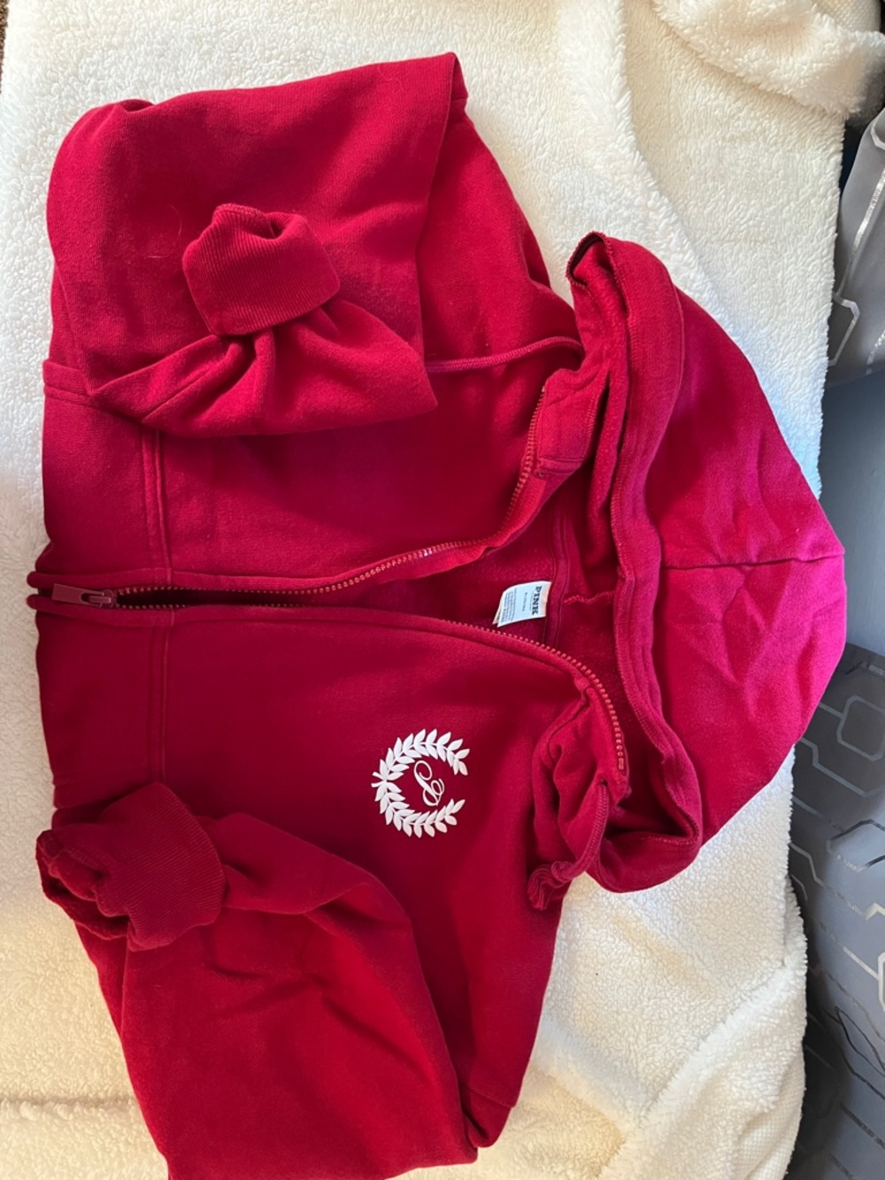 PINK Victoria's Secret Red Fleece Hoodie